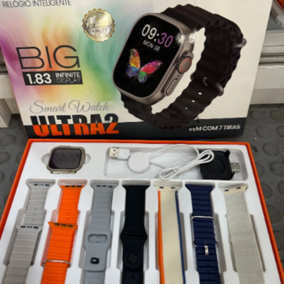 Relógio Smart Watch Ultra 2 com 7 Pulseiras - Imagem 4