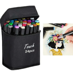 kit canetinha ponta dupla 24 cores