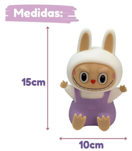 Luminária LABUBU Abajur Led Silicone Muda Cor Recarregável - Imagem 3