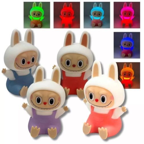 Luminária LABUBU Abajur Led Silicone Muda Cor Recarregável - Imagem 4