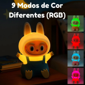 Luminária LABUBU Abajur Led Silicone Muda Cor Recarregável