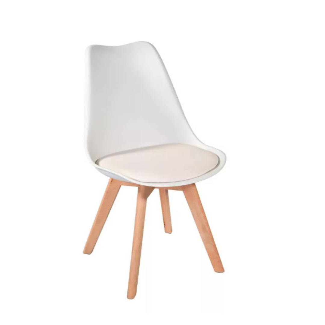 Cadeira Saarinen Wood Leda Estofada - Branca