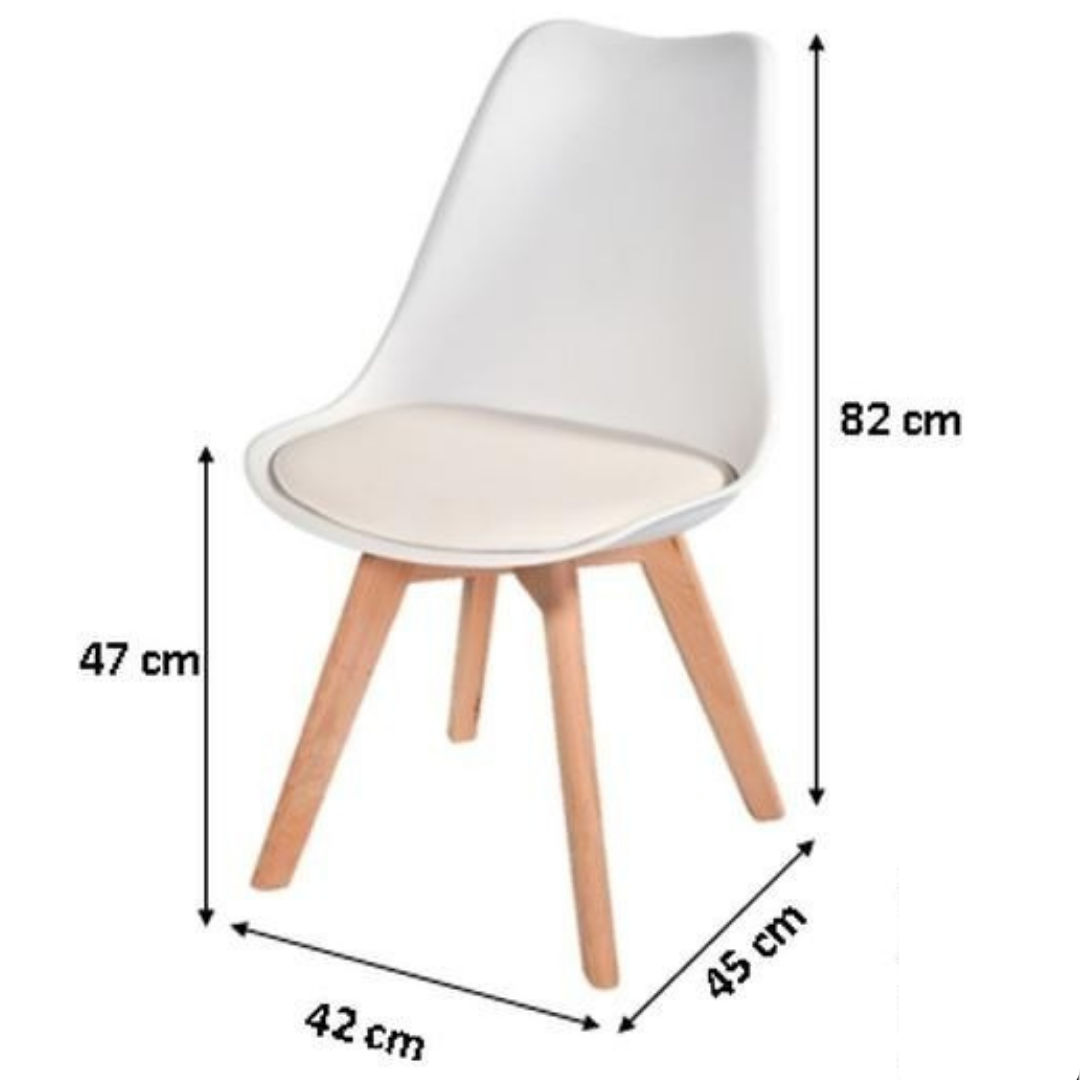 Cadeira Saarinen Wood Leda Estofada - Branca - Imagem 4