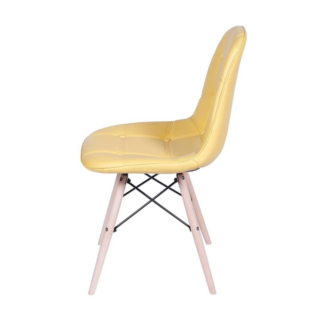 Cadeira Eames Eiffel Botonê Base Madeira - Amarela - Imagem 3