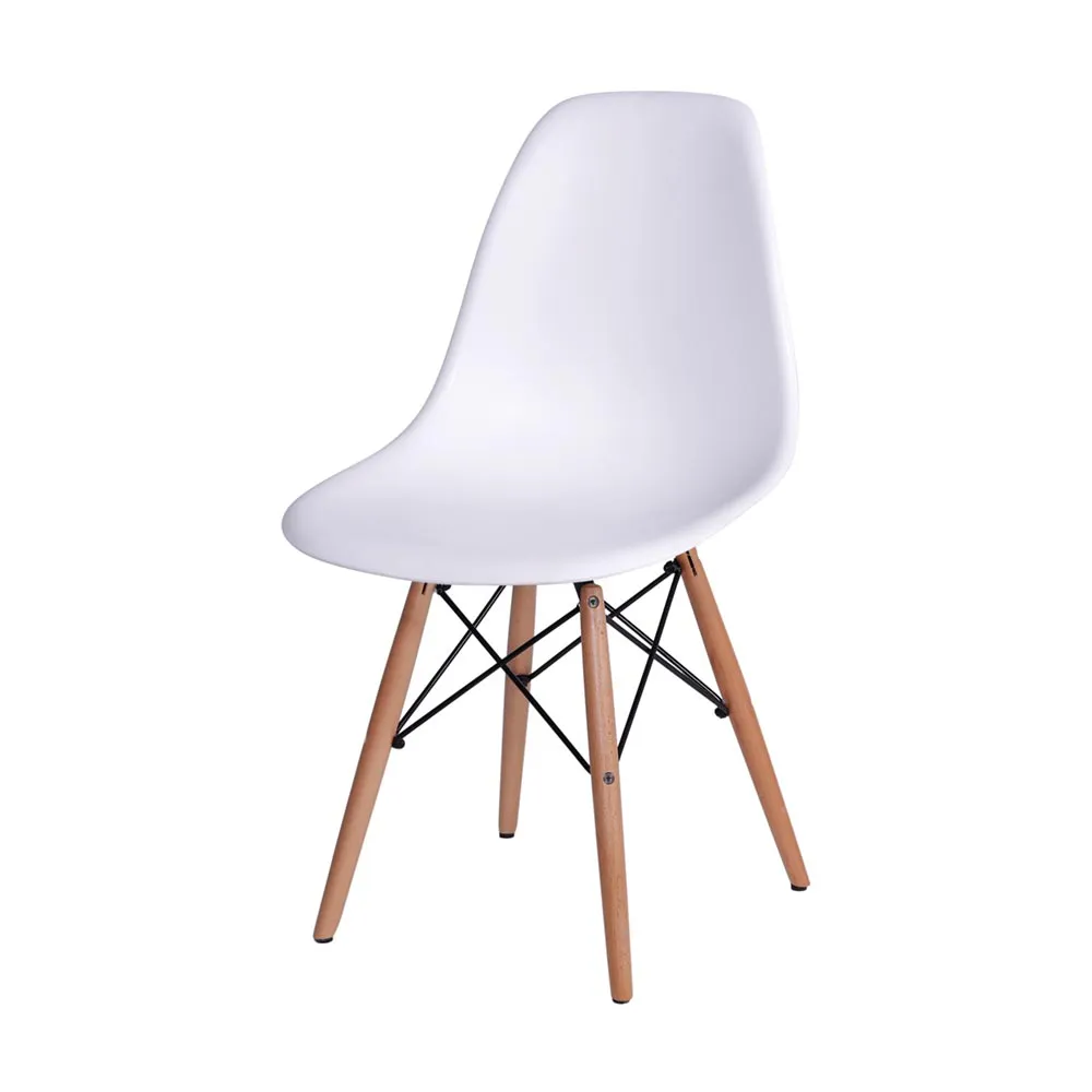 Cadeira Eames DSW Base Madeira - Branca
