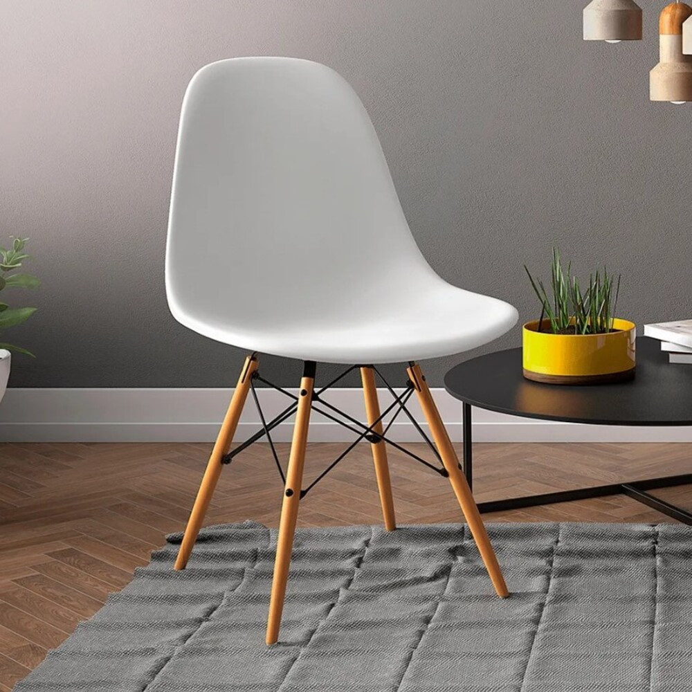 Cadeira Eames DSW Base Madeira - Branca - Imagem 2