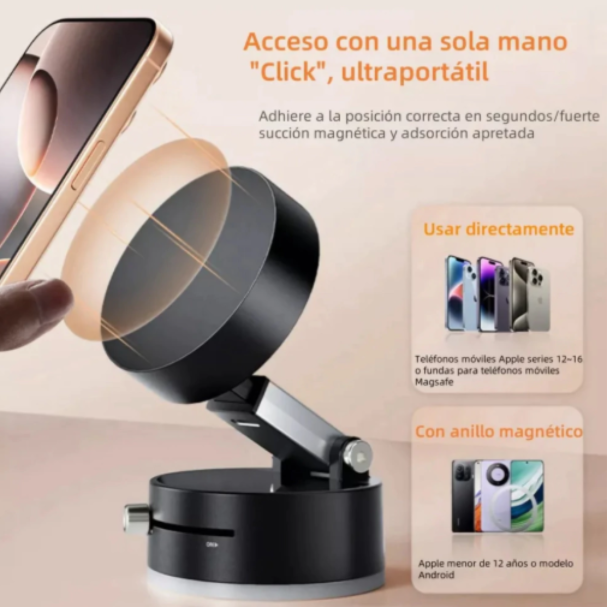 Suporte Magnético Portátil Dobrável A Vácuo Para Telefone - Imagem 3